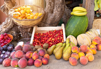Italy, old streets of beautiful tourism destination Ischia Island near Naples.