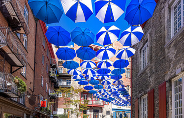 Fototapeta premium Canada, Old Quebec City tourist attractions, Petit Champlain lower town and shopping district.