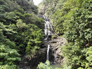 Aerial shot of waterfalls in Philippines