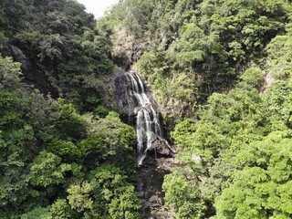 Aerial shot of waterfalls in Philippines