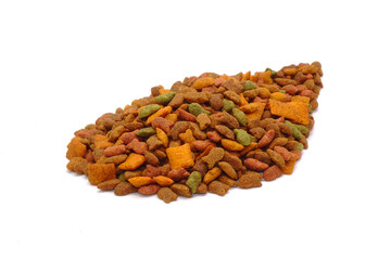 Pet food isolated on white background