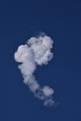 Smoke Plume cloud From Rocket Exhaust with a blue Sky  Clear sunny Day Fog and cloud atmosphere isolated
