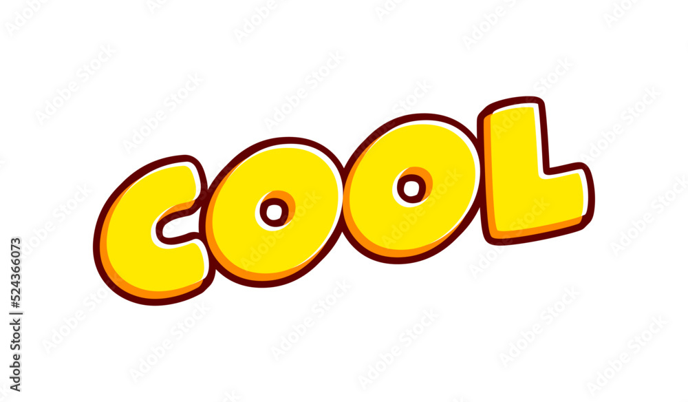 Aufkleber cool isolated on white colourful text effect design vector. text or inscriptions in english. the mod