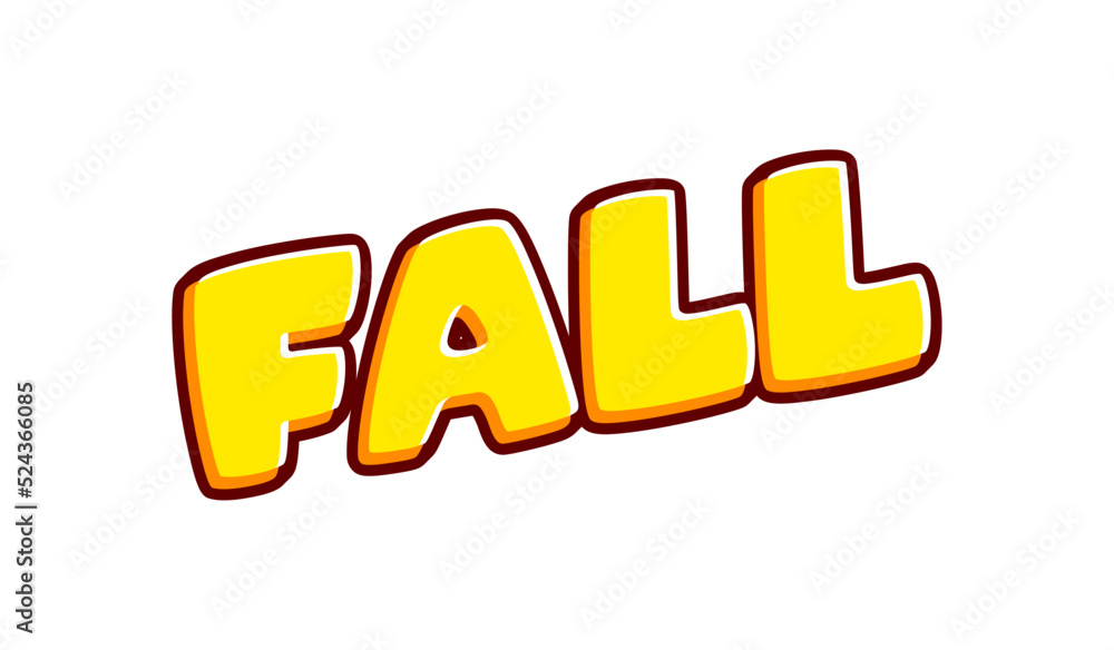 Poster fall modern isolated on white colourful text effect design vector. text or inscriptions in english. 