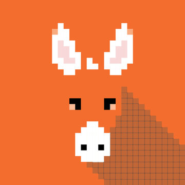 Simple pixel animal series, the donkey