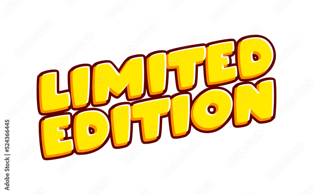 Poster limited edition phrase lettering isolated on white colourful text effect design vector. text or insc