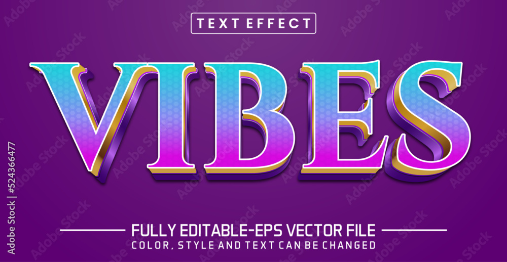 Poster vibes editable text style effect