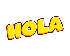 Hola. Hi phrase lettering isolated on white colourful text effect design vector. Text or inscriptions in English. The modern and creative design has red, orange, yellow colors. © lunarts_studio