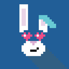 Fototapeta premium Simple pixel animal series, the rabbit