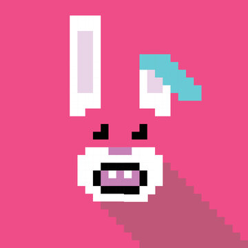 Simple pixel animal series, the rabbit