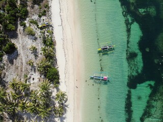 Beautiful aerial shot of beaches in Philippines