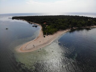 Beautiful aerial shot of beaches and islands in Philippines