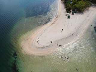 Beautiful aerial shot of beaches and islands in Philippines