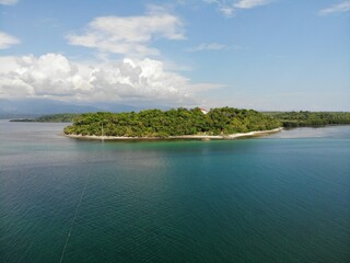 Beautiful aerial shot of beaches and islands in Philippines