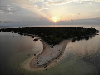 Beautiful aerial shot of beaches and islands in Philippines