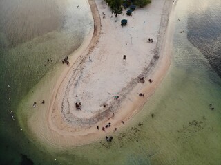 Beautiful aerial shot of beaches and islands in Philippines