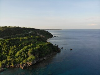 Beautiful aerial shot of beaches and islands in Philippines
