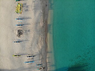 Beautiful aerial shot of beaches and islands in Philippines