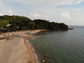 Beautiful aerial shot of beaches and islands in Philippines