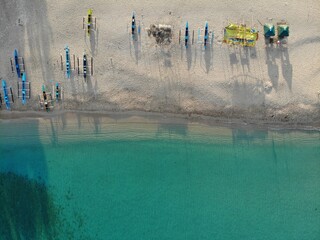 Beautiful aerial shot of beaches and islands in Philippines