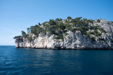 Fototapeta premium Calanque de Port Pin near Cassis, boat excursion to Calanques national park in Provence, France