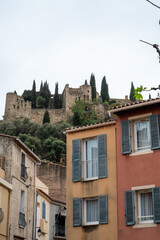 Rainy day in South of France, narrow streets and colorful buildings in Cassis, Provence, France