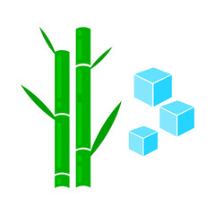 Sugar cane icon. Flat design illustration.