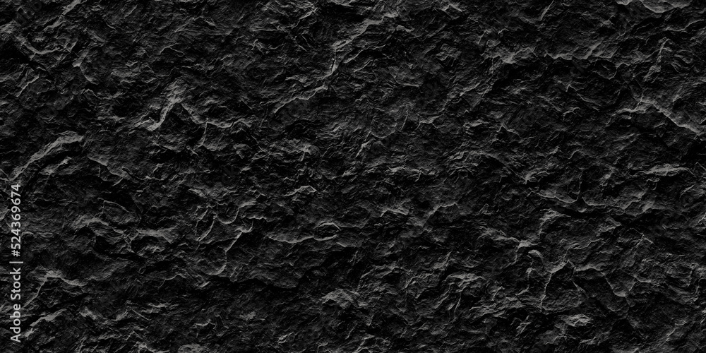 Poster seamless dark black rough old concrete grunge background texture. tileable rustic charcoal grey slat
