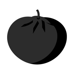 Tomato black in form of silhouette for web design