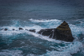 Fototapeta premium Rocks And White Water, Seixal, Madeira. October 2021, Portugal