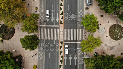 Vista aérea de calle reforma en Ciudad de Mexico