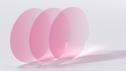 pink translucence cylinder stage podium scene minimal studio background. Display for clear and pure products. 3d rendering
