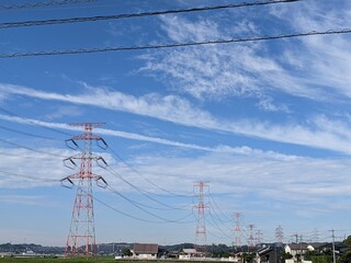power lines in the mountains