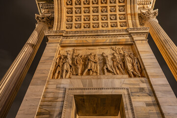 triumph arch detail of statues and art