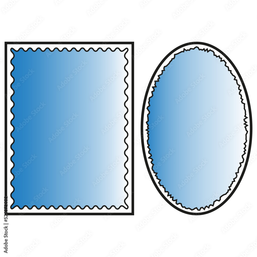 Aufkleber square oval mirror in realistic style. circle frame set. vector illustration. stock image.