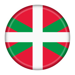 Basque flag button 3d illustration with clipping path - obrazy, fototapety, plakaty
