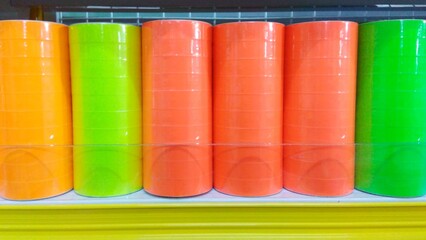 Colorful isolation on the office stationery shelf