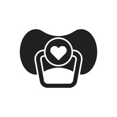 Baby pacifier, dummy, soother or teether flat vector icon. isolated on white background