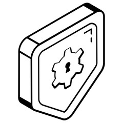 Icon of maintenance security line design 