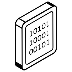 An icon of binary code line isometric design 