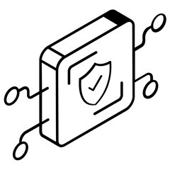 An icon of verified security line design 