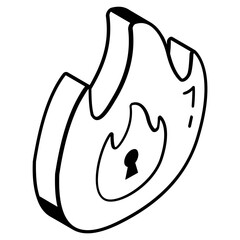 A trendy line isometric icon of an error