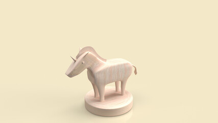 Fototapeta na wymiar The wood unicorn for start up or business concept 3d rendering