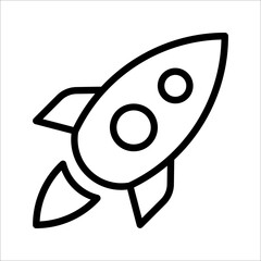 Vector icon rocket flying on white background. eps 10