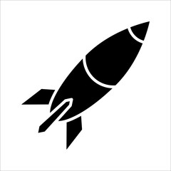 Vector icon rocket flying on white background. eps 10