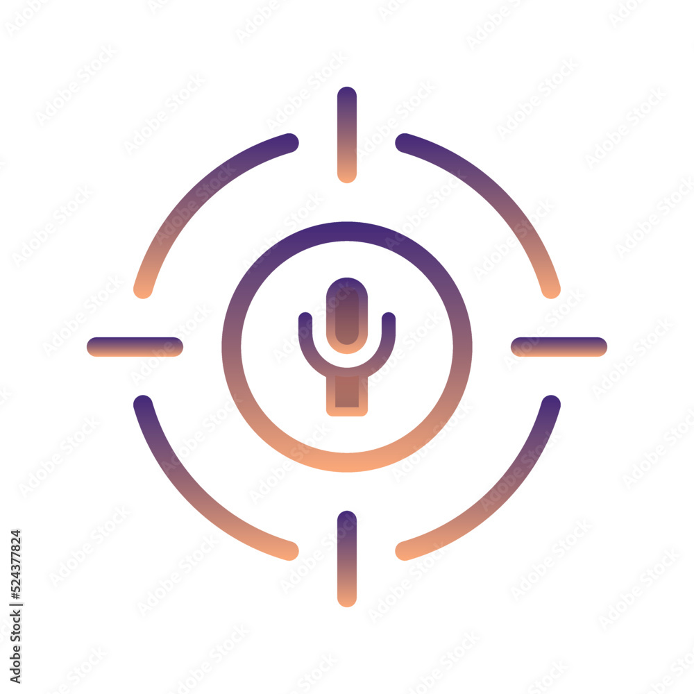 Poster target mic logo gradient design template icon element