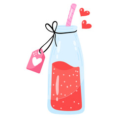 Check out flat sticker of romantic drink 