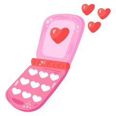 Check out flat sticker of romantic call 