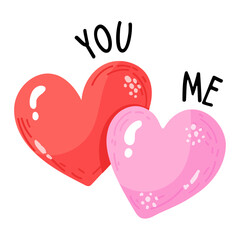 Beautifully designed flat sticker of love 