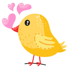 Premium flat sticker icon of lovebird 